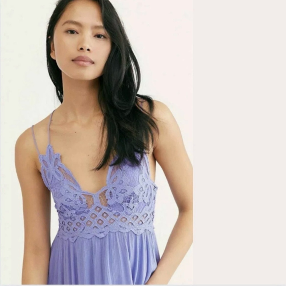 Free People Adella Crochet Lace Maxi Boho Purple Dress - Picture 3 of 7